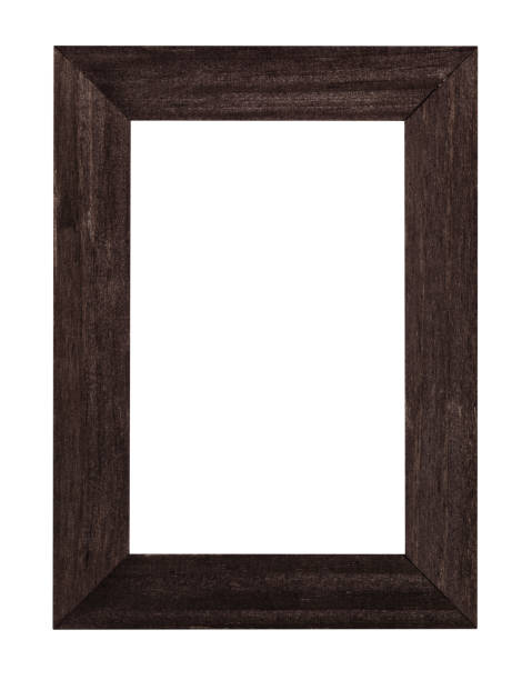 istock empty dark brown painted wide wooden picture frame 1127151274