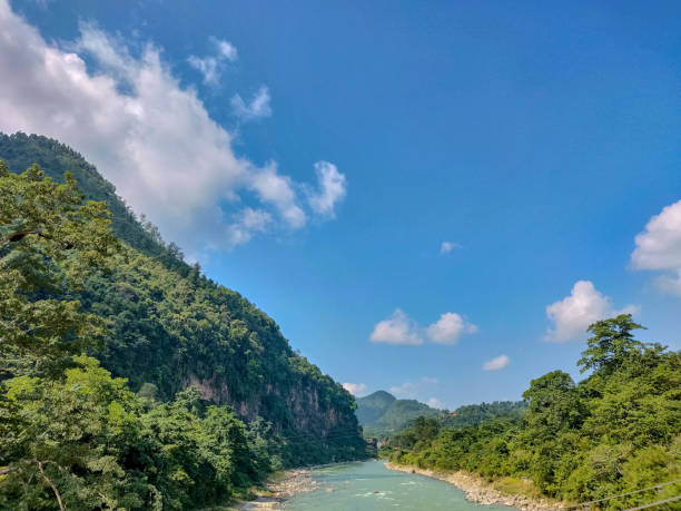 istock River flowing through the hills and mountains in Nepal 1127153223