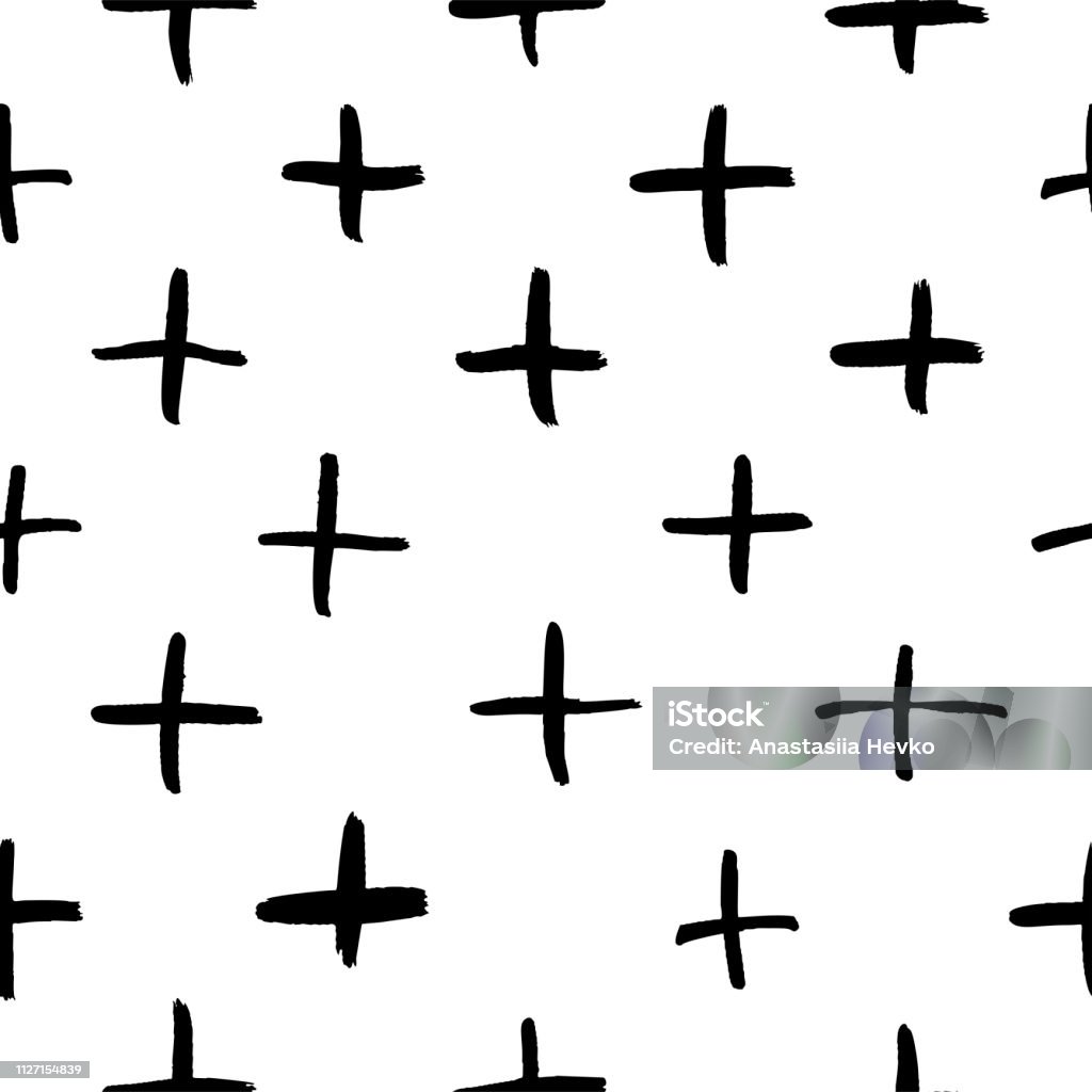 Vector Seamless Cross Pattern Vector Doodle Elements Stock Illustration ...