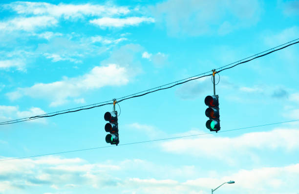 istock Traffic lights shot in early morning light showing green light 1127157703