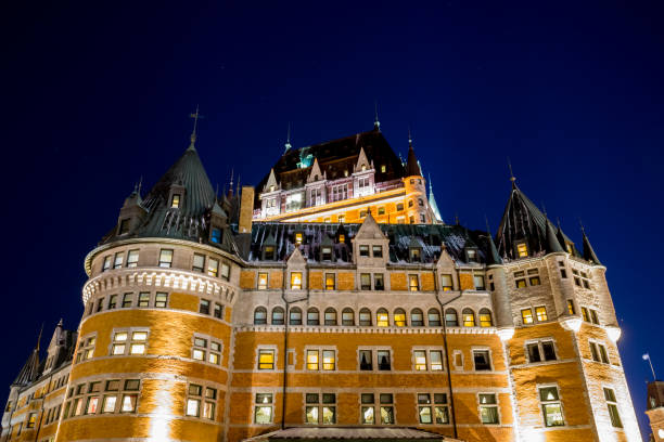 istock Old Quebec city's Chateau Frontenac during winter at night. 1127159560