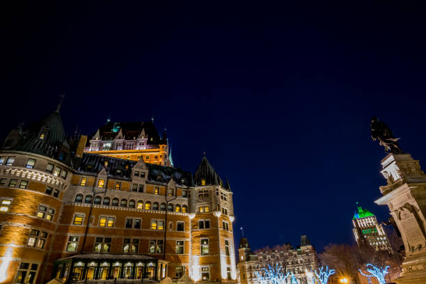 istock Old Quebec city's Chateau Frontenac during winter at night. 1127159570
