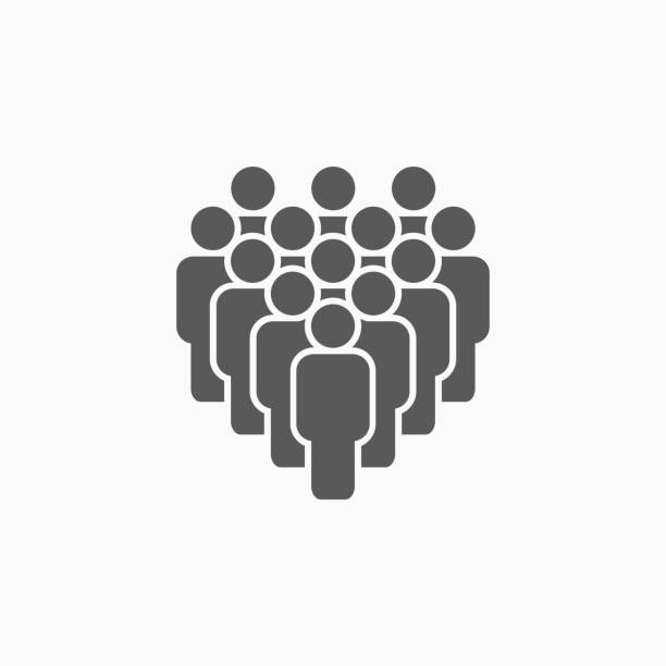 crowd of people icon crowd of people icon crowd of people icons stock illustrations
