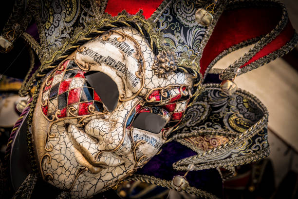 istock Beautiful and bright carnival Venetian masks close-up. 1127160513