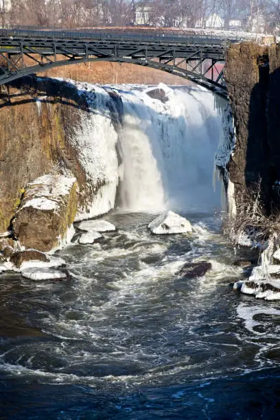 Photo of The Great Falls National Historical Park, Paterson New Jersey. In Winter