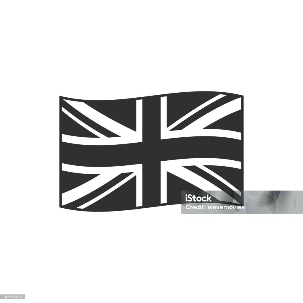 United Kingdom flag icon in black outline flat design United Kingdom flag icon in black outline flat design. Independence day or National day holiday concept. Art stock vector