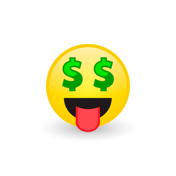 Dollar sign eyes emoticon emoji character icon. Vector isolated symbol Dollar sign eyes emoticon emoji character icon. Vector isolated symbol. bank financial building clipart stock illustrations