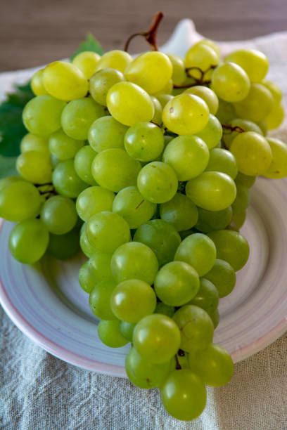 istock Ripe organic vine of white table seadless grape from Italy, new harvest 1127163147