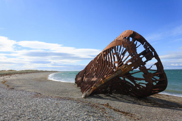 istock Wreckages on San Gregorio beach, Chile historic site 1127165182