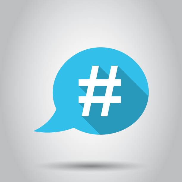 istock Hashtag vector icon in flat style. Social media marketing illustration on white background. Hashtag network concept. 1127166143