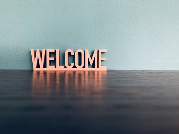 Word welcome on blue background Word welcome on blue background welcome stock pictures, royalty-free photos & images