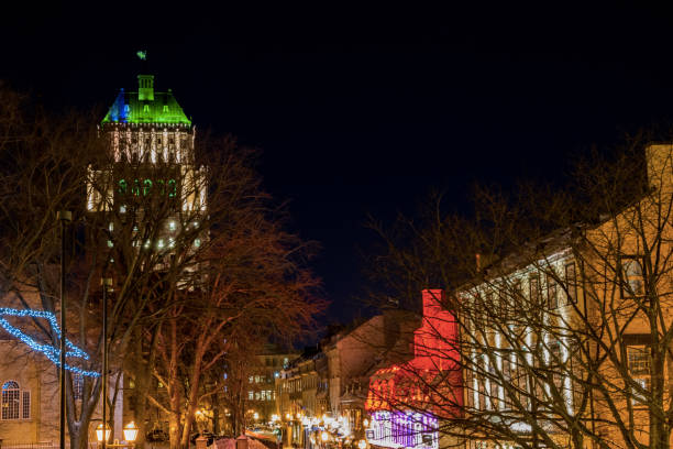 istock Old Quebec city streets at night. 1127171008