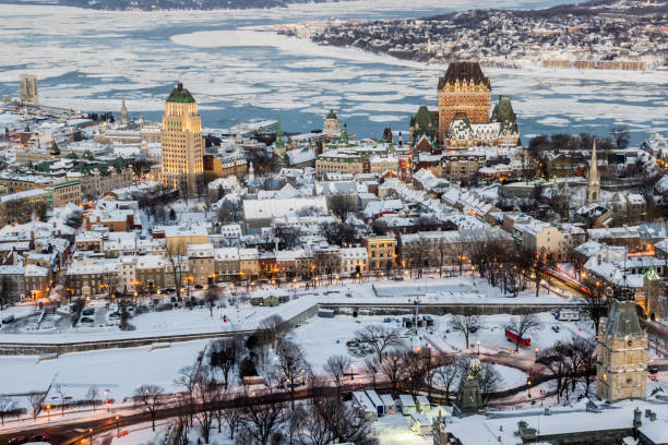 istock Old Quebec city streets at sunset. 1127171069