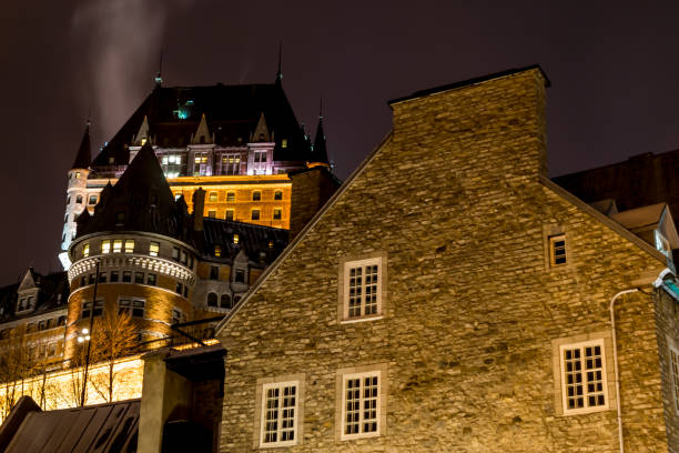 istock Old Quebec city streets at night. 1127171183