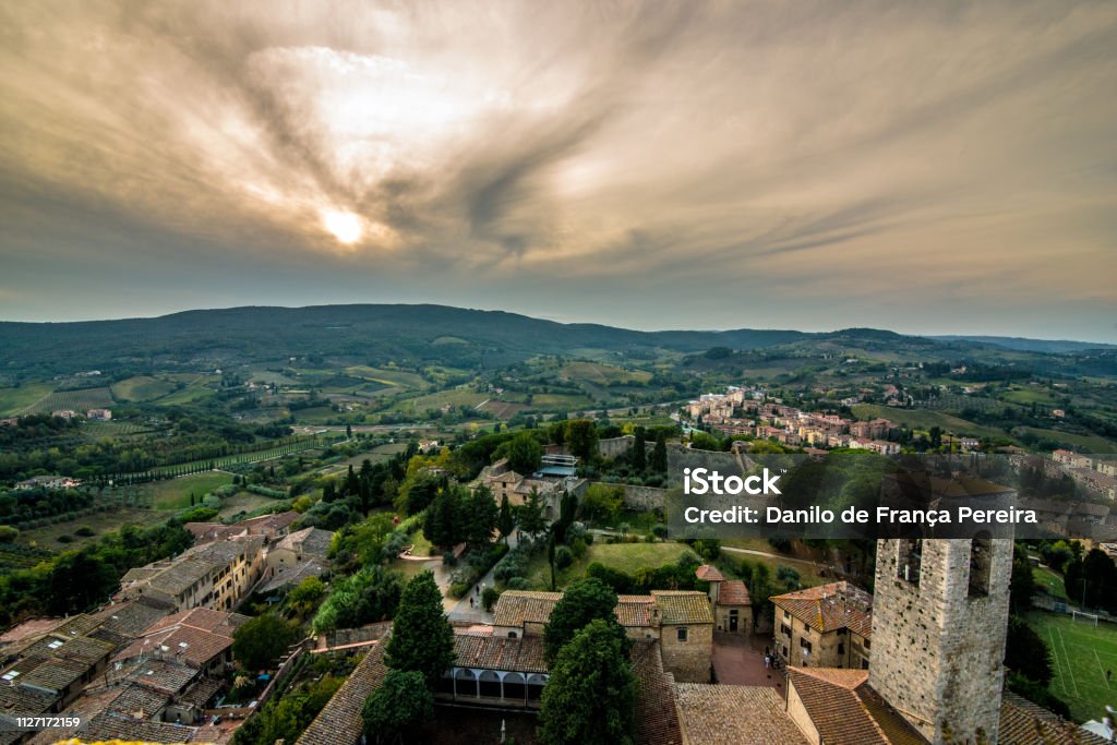 Italy - Roma - Siena - San Gimignano Landscapes becoming an image. Ancient Stock Photo