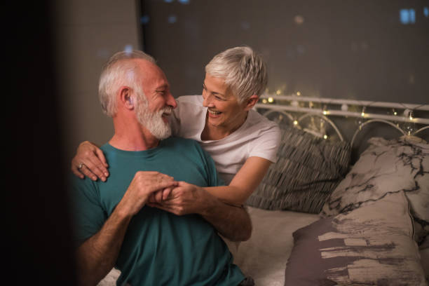 istock Couple in love looking at each other 1127172174