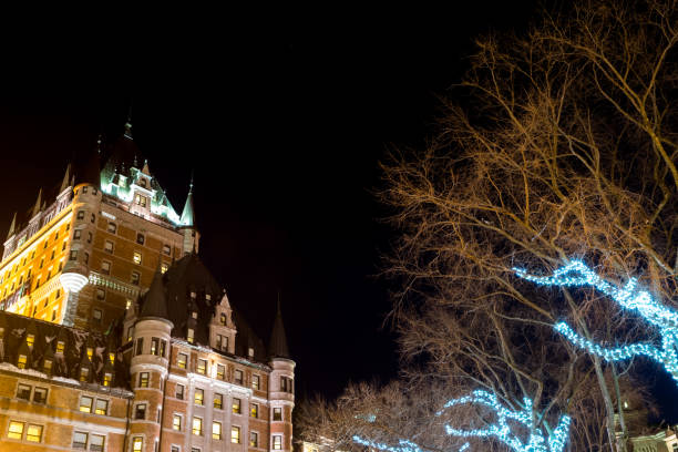 istock Old Quebec city's Chateau Frontenac during winter at night. 1127173731