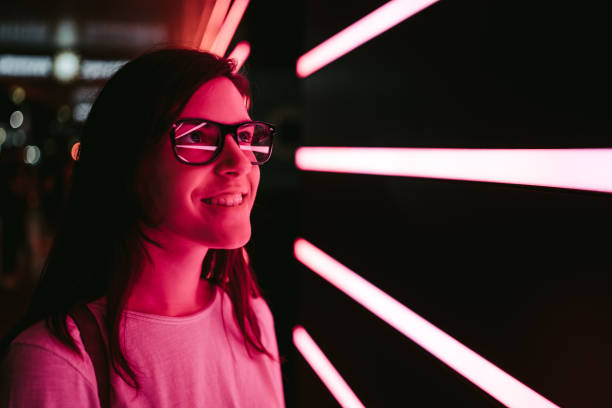 istock Woman and neon light 1127173741