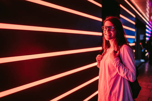 istock Woman and neon light 1127173752