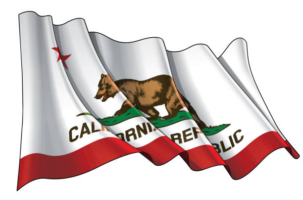 istock Waving Flag of the State of California 1127179750