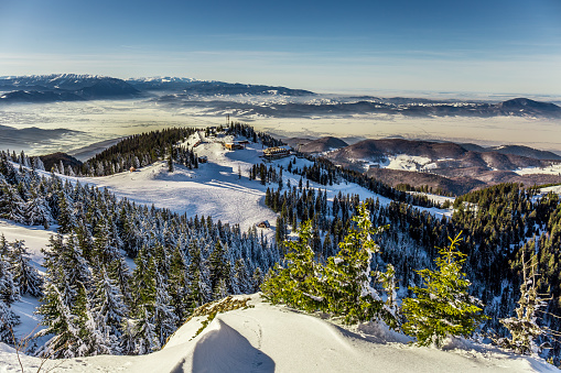Skiing resort at Postavarul, Brasov, Transylvania, Romania