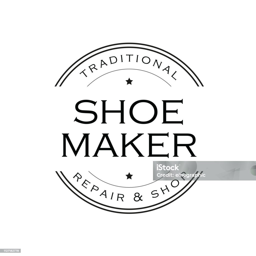 Shoemaker Open Sign Shoe Maker Vintage Sign Logo Stock Illustration - Download Image Now ...