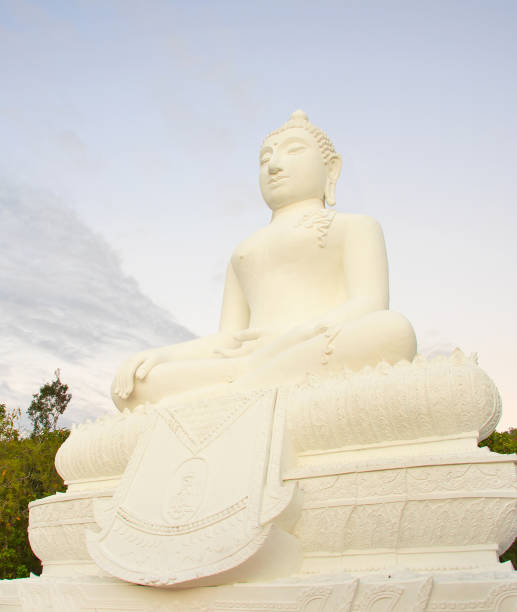 istock marble statue of sitting Buddha 1127184529