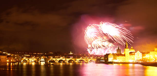 istock 2019 New Year Firework Show over Prague 1127189150