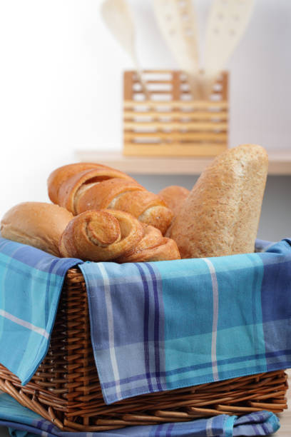 istock Bread and pastry in the basket 1127191523