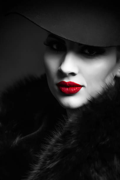 istock Girl with a red lipstick 1127192745