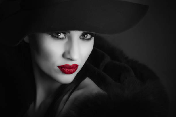 istock Girl with a red lipstick 1127192810