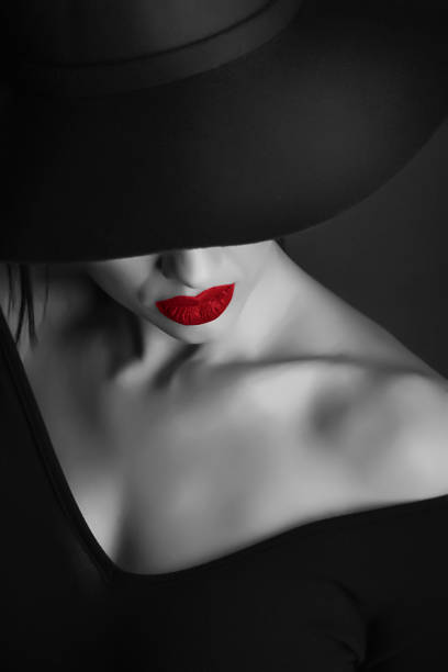 istock Girl with a red lipstick 1127192823