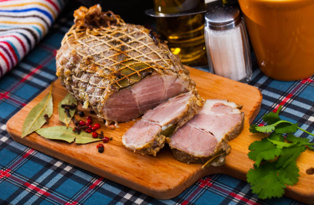 istock Pork baked in oven in large piece 1127193680
