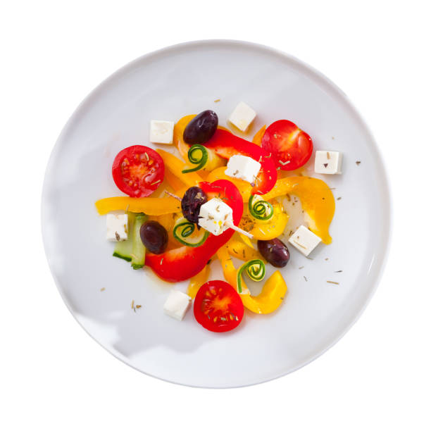 istock Top view of Greek salad 1127193681