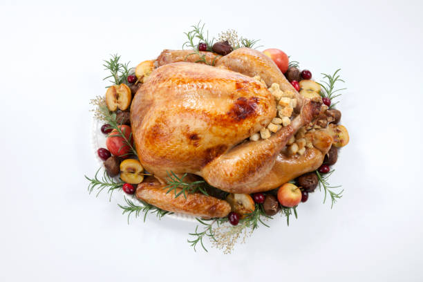 istock Roasted Turkey with Grab Apples over white 1127207029