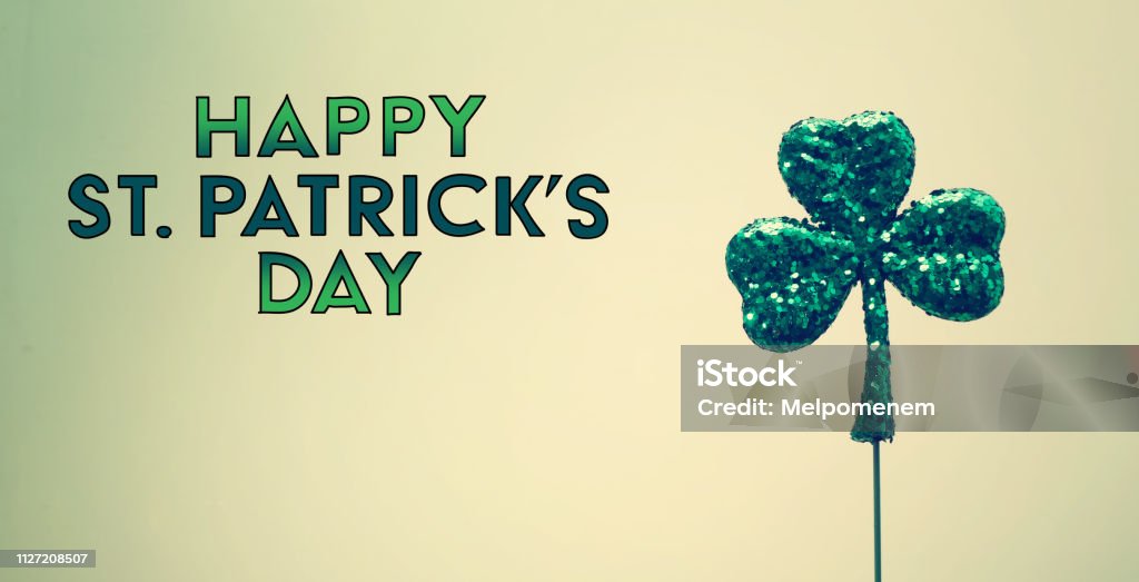 Saint Patricks Day ornament Saint Patricks Day shiny green clover ornament Celebration Stock Photo
