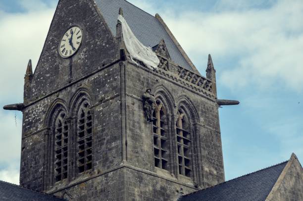 Church of St. Mere-Eglise in Normandy France, WWII battle site
