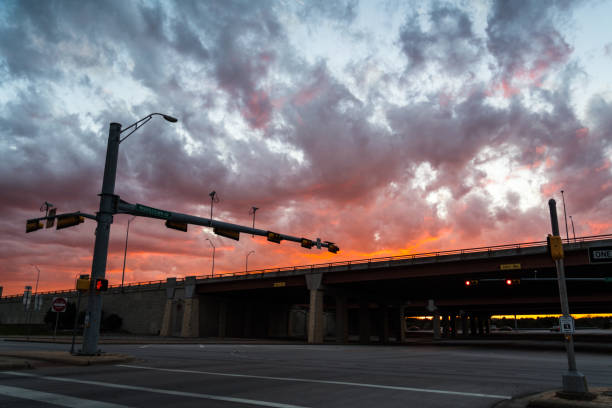 istock Sunset under over pass highway Mopac Expressway in Austin 1127213782