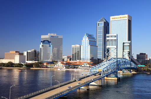 Jacksonville is the largest city by population in the state of Florida.  The city is located on the St. Johns River in the northeast of Florida.