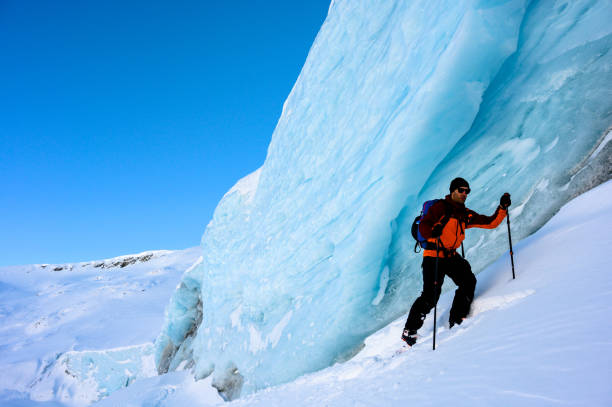 istock Ski touring to an ancient glacier 1127237219
