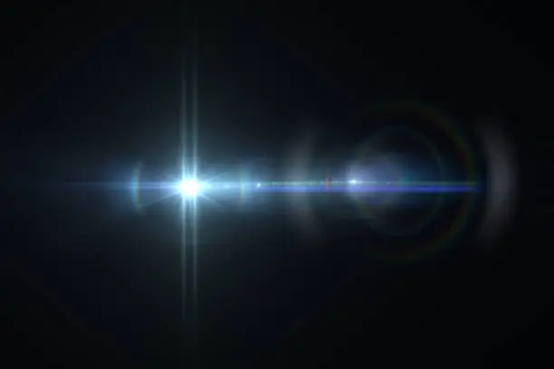 Photo of Lens Flare, Space Light, Abstract Black Background