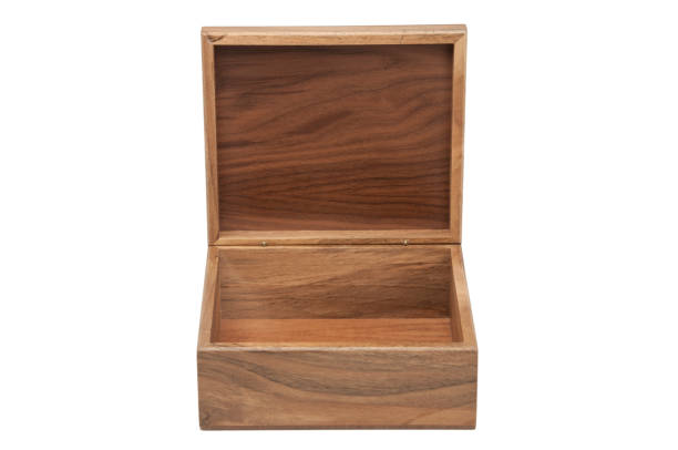 istock Wooden Box On White Background 1127242312