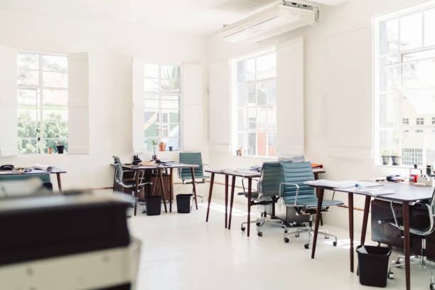 istock Chairs and tables are arranged in office 1127243099