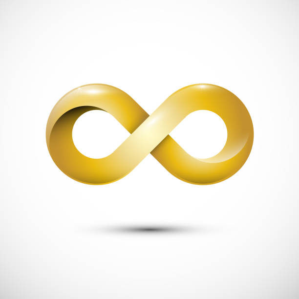 Infinity Love Symbol - Golden Loop Icon vector art illustration