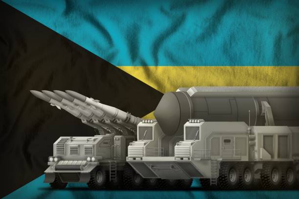istock Bahamas rocket troops concept on the national flag background. 3d Illustration 1127245805
