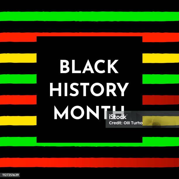 Vector Background With Black And Red Yellow Green Stripes Black History Month Stock Illustration - Download Image Now