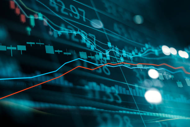 finanzielle börse investition handel grafik. candle-stick-graph-diagramm. währungswechselkurse. bullische bärische punkt. trend auf technologie abstrakten hintergrund - finanzwirtschaft und industrie stock-fotos und bilder