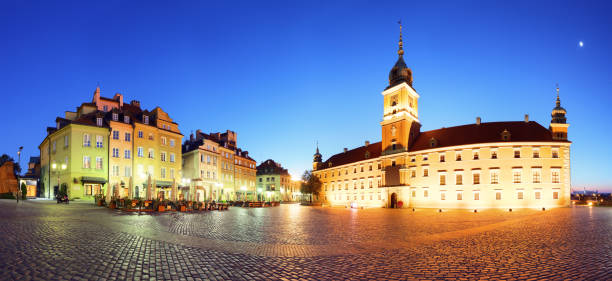 istock Warsaw city at night, panorama, Poland 1127258278