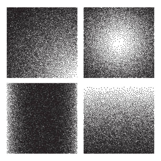 tekstury ziarna. gradient szkicu wydrukowany efekt ziarnisty. półton piasku hałasu grunge wektor tła - printed pattern stock illustrations