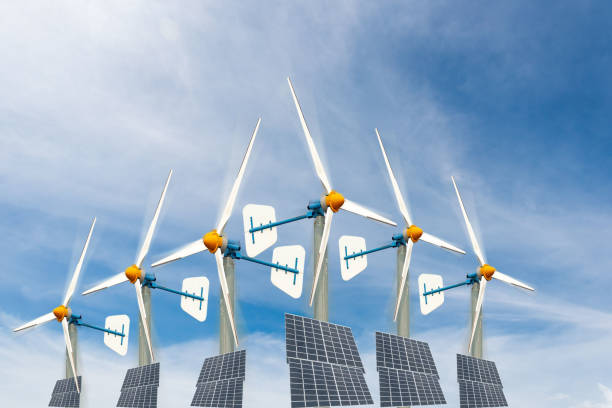 istock Solar cell wind turbine system Natural energy 1127259235
